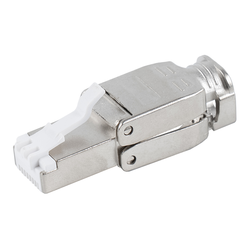 Cat6A Shielded Metal Buckle Toolless RJ45 Connector RJ-602S-2-C6A