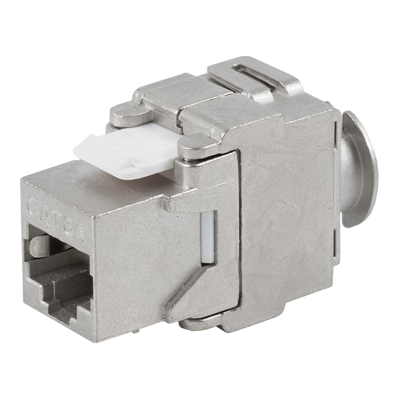 C6A Shielded 180° Tolless Keystone Jack (may bracket) SM-2335SH8C6A