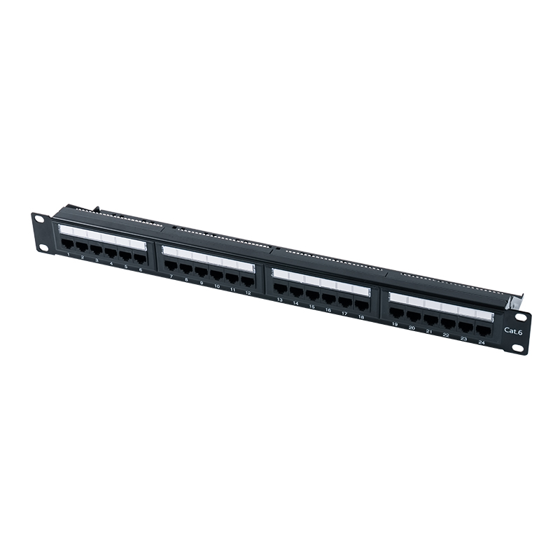 Kategorya 6 19-inch 1U Unshielded 24-Port Patch Panel (Dual-purpose IDC; may plastic insert) SP-3204D24-C6