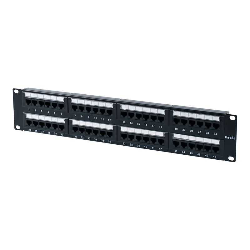 Cat5e 19-inch 2U Unshielded 48-Port Patch Panel (Dual-purpose IDC; may plastic cardboard insert) SP-3204D48-C5E