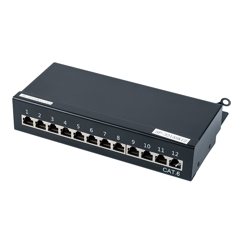 Kategorya 6 1U shielded 12-port patch panel SP-3215SK12-C6