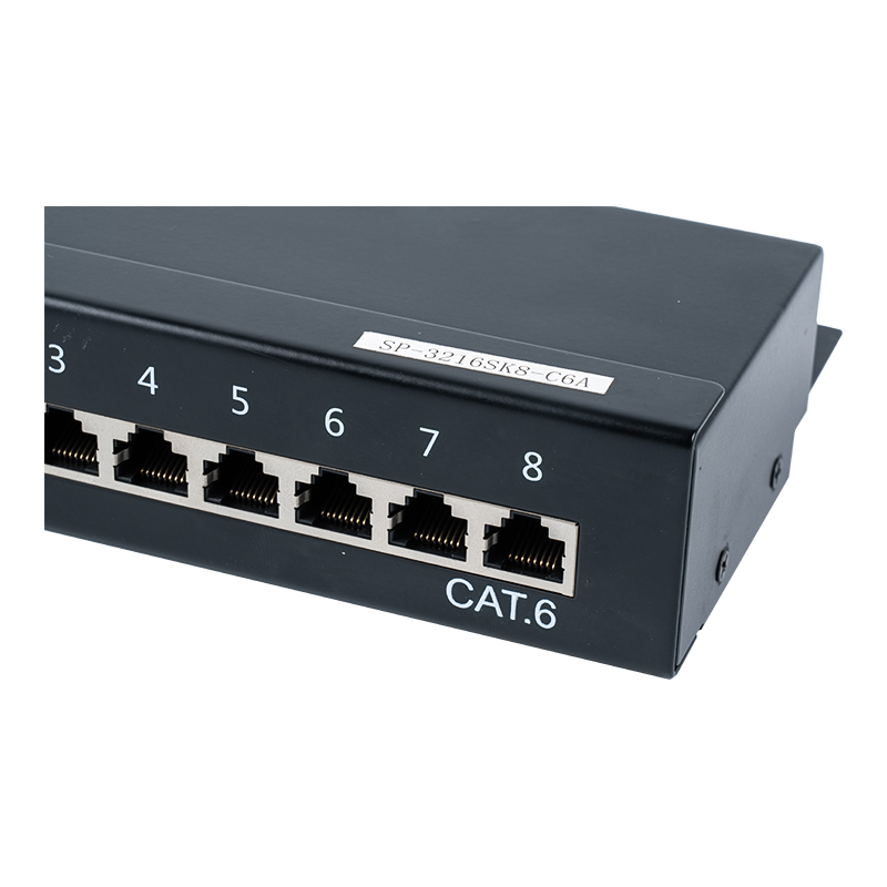 Kategorya 6 1U shielded 8-port patch panel SP-3216SK8-C6 Kategorya 6 1U shielded 8-port patch panel SP-3216SK8-C6