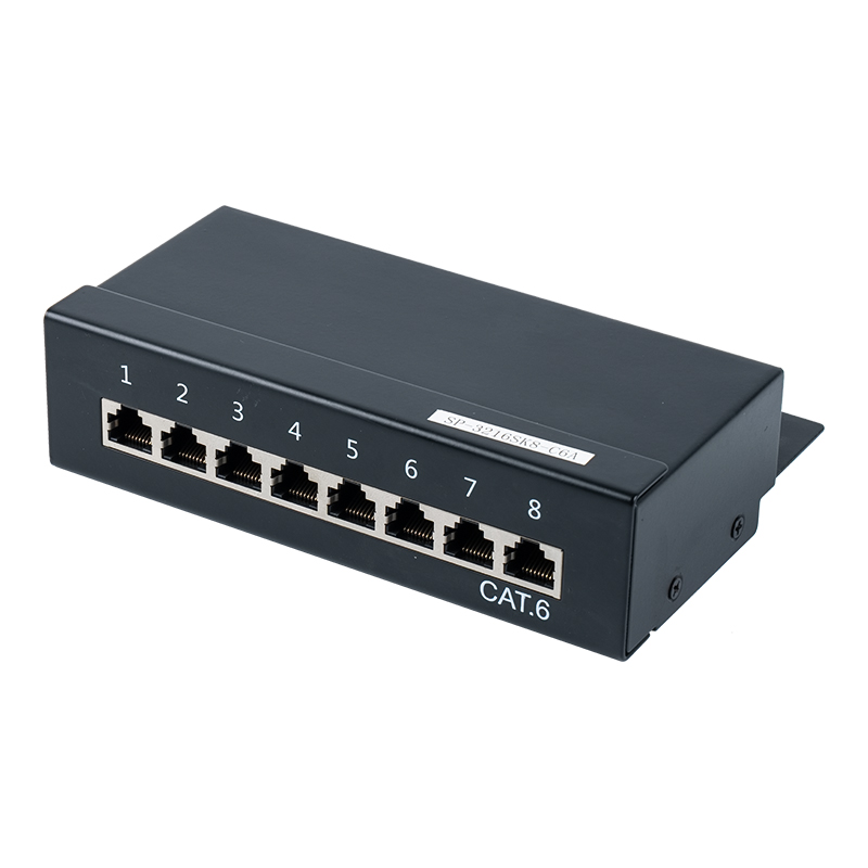 Kategorya 6 1U shielded 8-port patch panel SP-3216SK8-C6