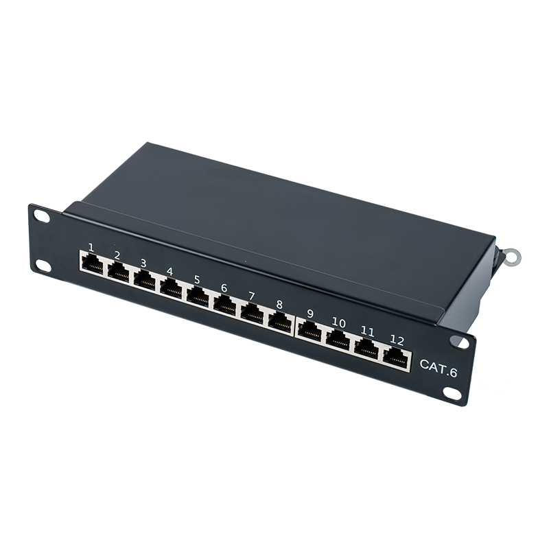 Kategorya 6 10-inch 1U shielded 12-port patch panel SP-3250SK12-C6