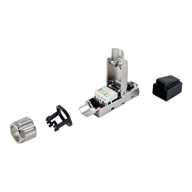 Cat7 Shielded Toolless RJ45 Connector(na may mga Plastic Protective Sleeves) RJ-G50S-1-C7 Cat7 Shielded Toolless RJ45 Connector(na may mga Plastic Protective Sleeves) RJ-G50S-1-C7