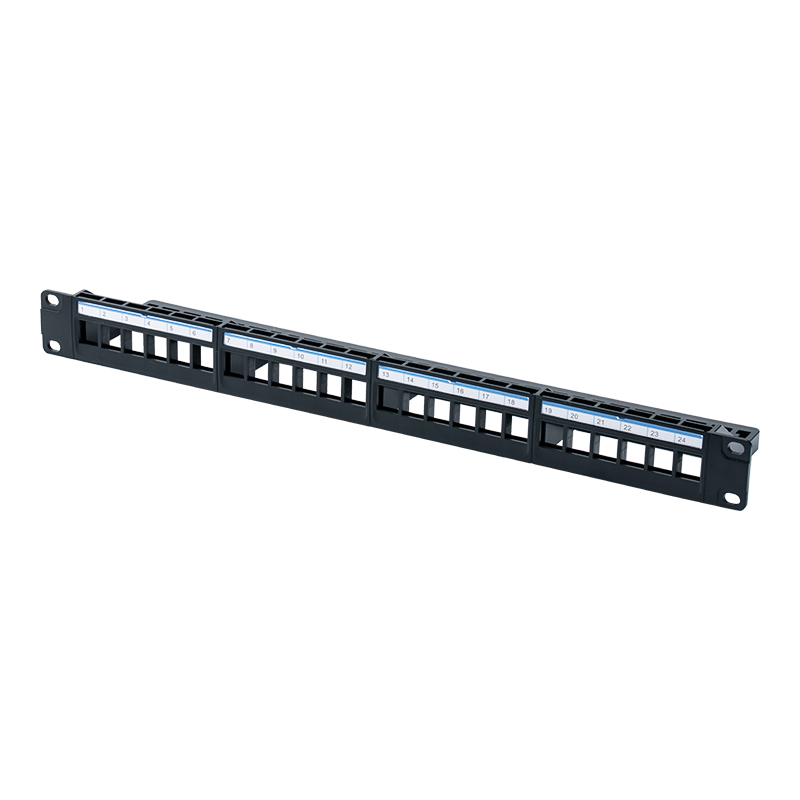 19-inch 1U 24-port unshielded rack (asul na plastic na karton) SP-3401-24P