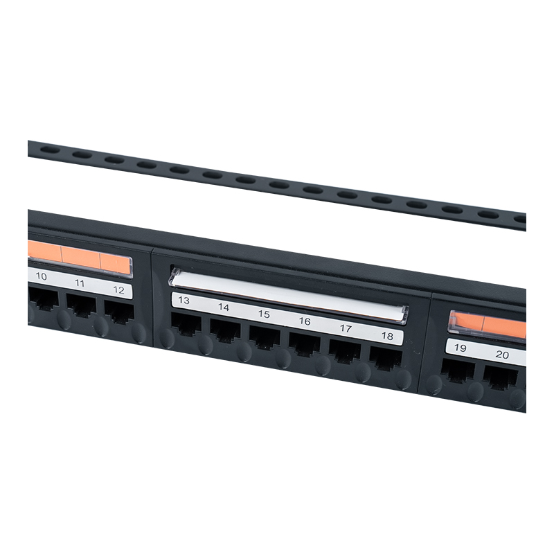 Cat5e 19-inch 1U unshielded 24-port patch panel (flip-top na plastic window) SP-3410D24-C5E Cat5e 19-inch 1U unshielded 24-port patch panel (flip-top na plastic window) SP-3410D24-C5E